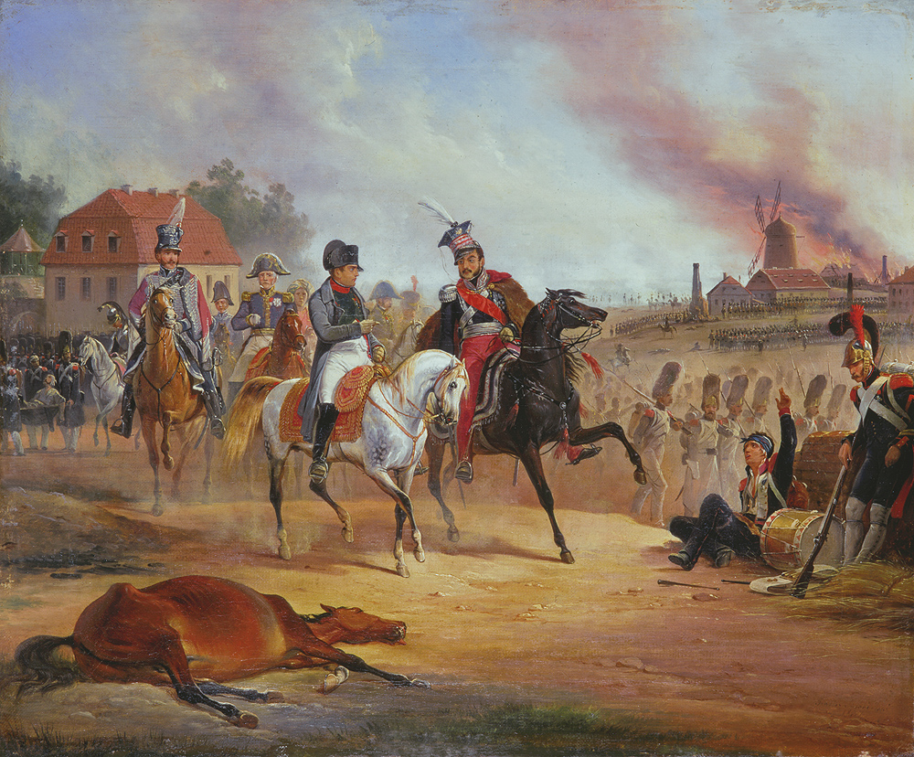 January Suchodolski, „Napoleon i Józef Poniatowski w czasie bitwy pod Lipskiem” January Suchodolski, „Napoleon i Józef Poniatowski w czasie bitwy pod Lipskiem”, Wikipedia
