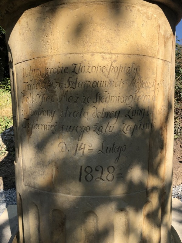 Nagrobek Franciszka Szlamowskiego, Franciszki ze Szlamowskich Majewskiej Kollaper i Korneli z Majewskich Cziszak po konserwacji