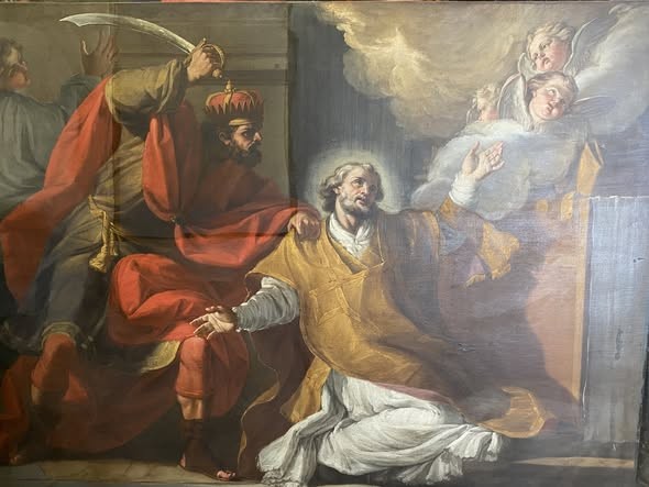 Otwórz galerię (7 fotografii) Prace konserwatorskie przy trzech obrazach kościoła św. Stanisława w Rzymie.