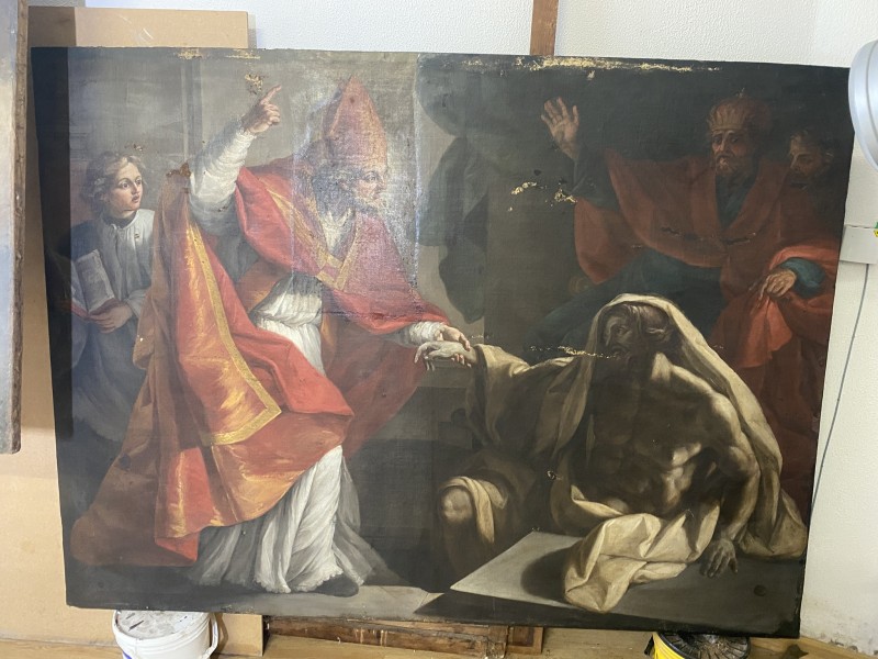 Prace konserwatorskie przy trzech obrazach kościoła św. Stanisława w Rzymie.