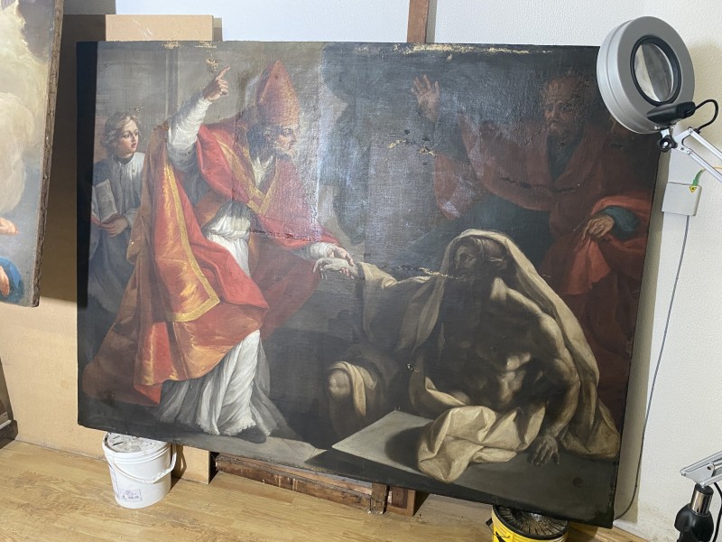 Prace konserwatorskie przy trzech obrazach kościoła św. Stanisława w Rzymie.
